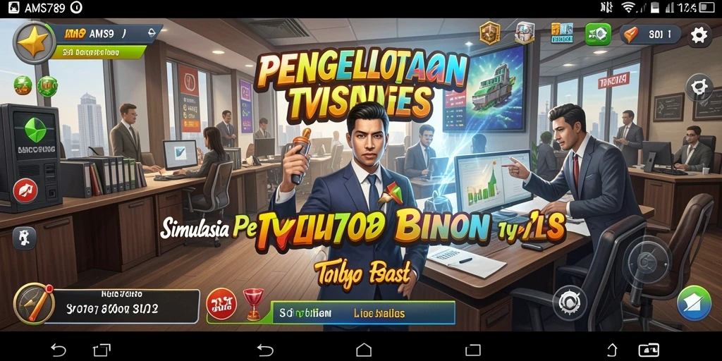 Screenshot gameplay AMS789 menampilkan pengalaman pengelolaan bisnis yang mendebarkan.