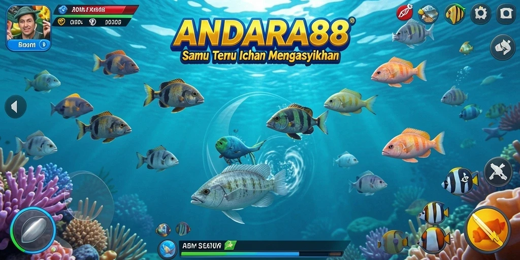 Tampilan gameplay menembak ikan yang seru dan interaktif di ANDARA88.