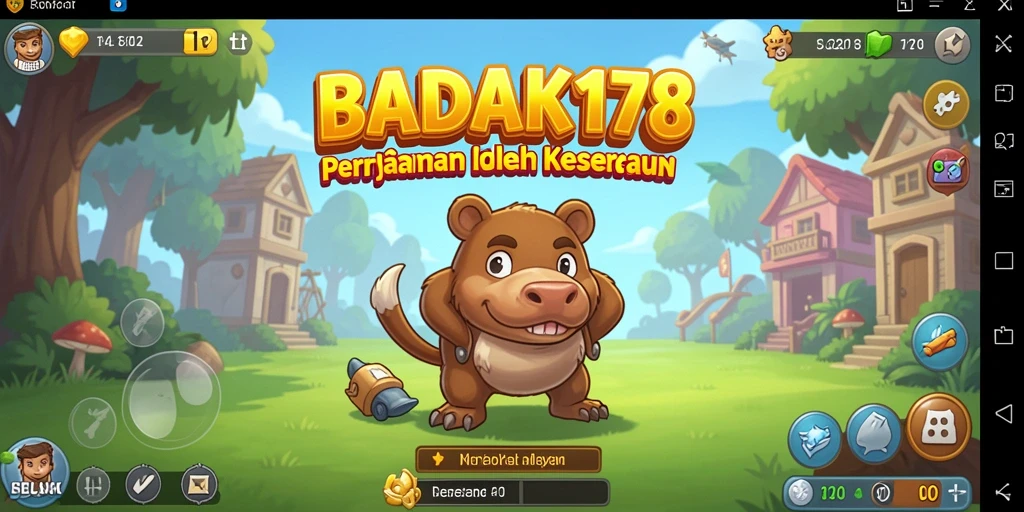 Tampilan gameplay BADAK178 dengan grafis yang menarik dan karakter aktif.