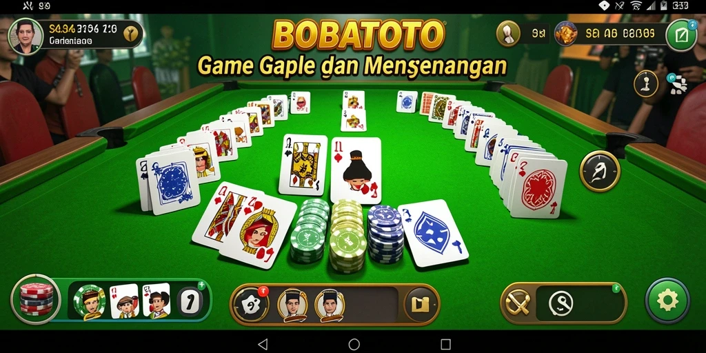 Screenshot BOBATOTO menunjukkan gameplay Gaple yang menarik dan interaktif.
