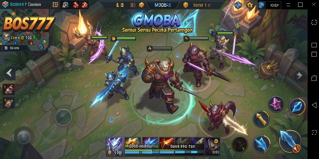 Tampilan menarik dari gameplay MOBA BOS777 yang penuh aksi.