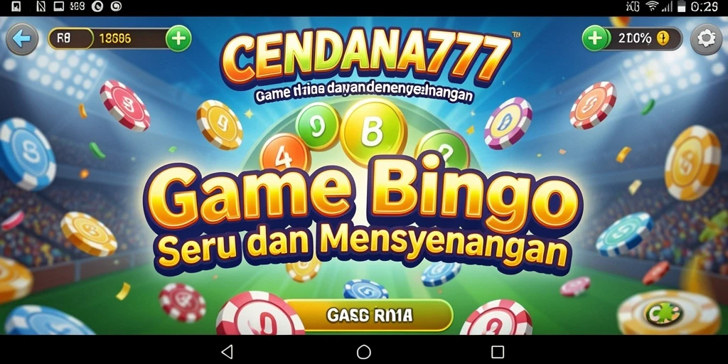 Screenshot CENDANA777 menampilkan gameplay Bingo yang seru dan interaktif.