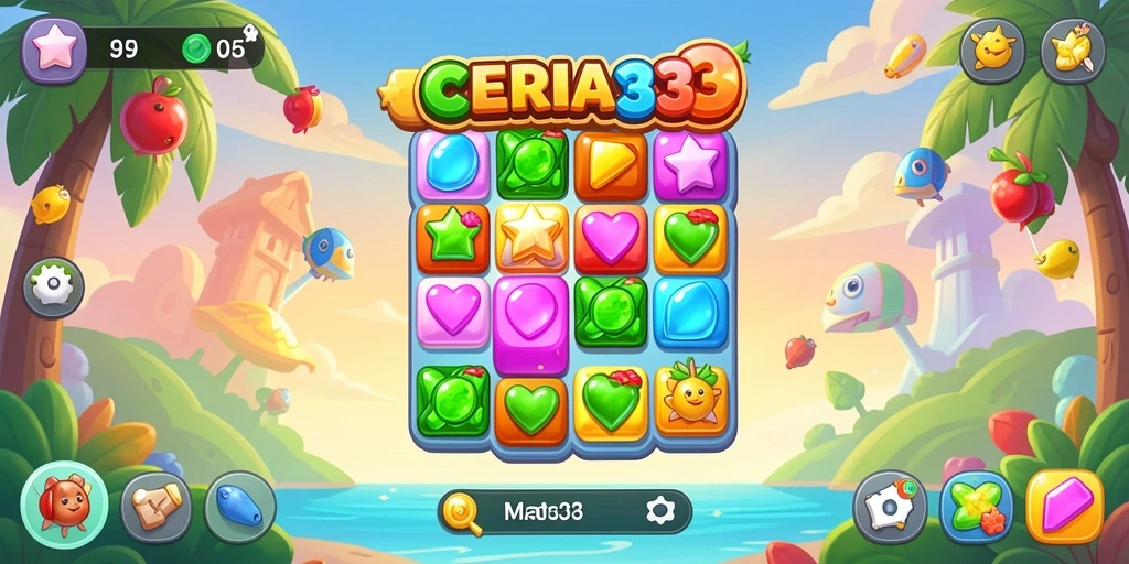 Tampilan gameplay seru CERIA33 dalam kategori Match-3.