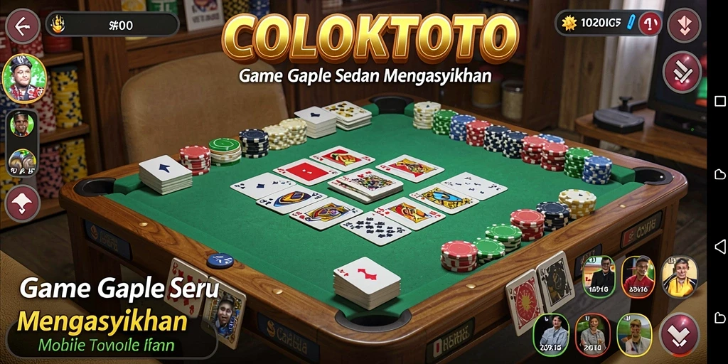 Screenshot gameplay seru COLOKTOTO dalam permainan gaple.