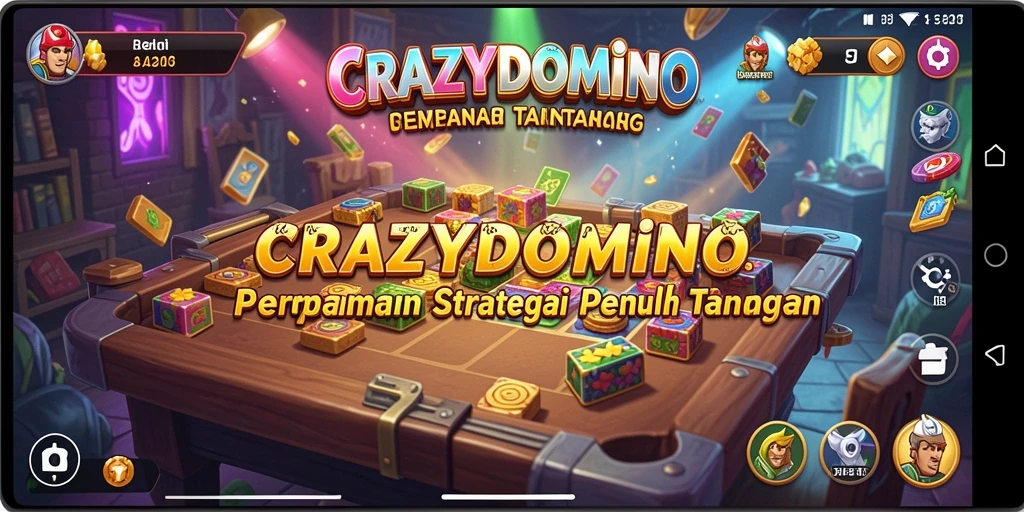 Screenshot gameplay <strong>CRAZYDOMINO</strong> yang menunjukkan aksi strategi yang mendebarkan.