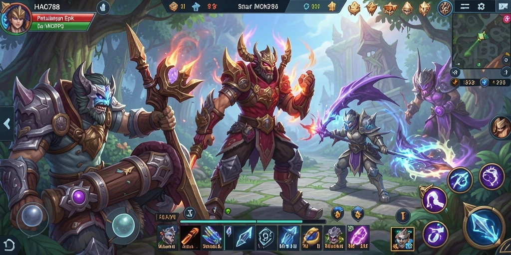 Gameplay HAO788 yang menampilkan pertempuran epik dan dunia yang luas.