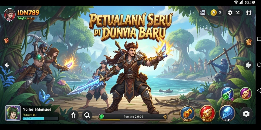 Tampilan menakjubkan dari gameplay petualangan di IDN789.