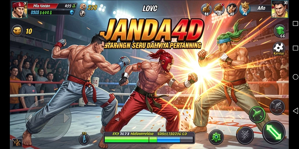 Tampilan gameplay seru dari JANDA4D dalam pertarungan yang mendebarkan.