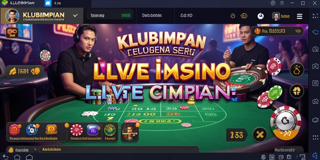 Screenshot gameplay Live Casino di KLUBIMPIAN dengan dealer profesional.