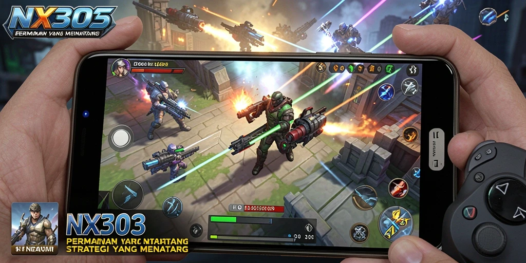 Tampilan strategi epik dalam gameplay NX303.