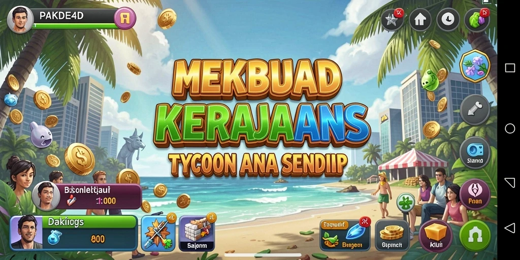 Tampilan gameplay PAKDE4D dengan strategi bisnis yang menarik.