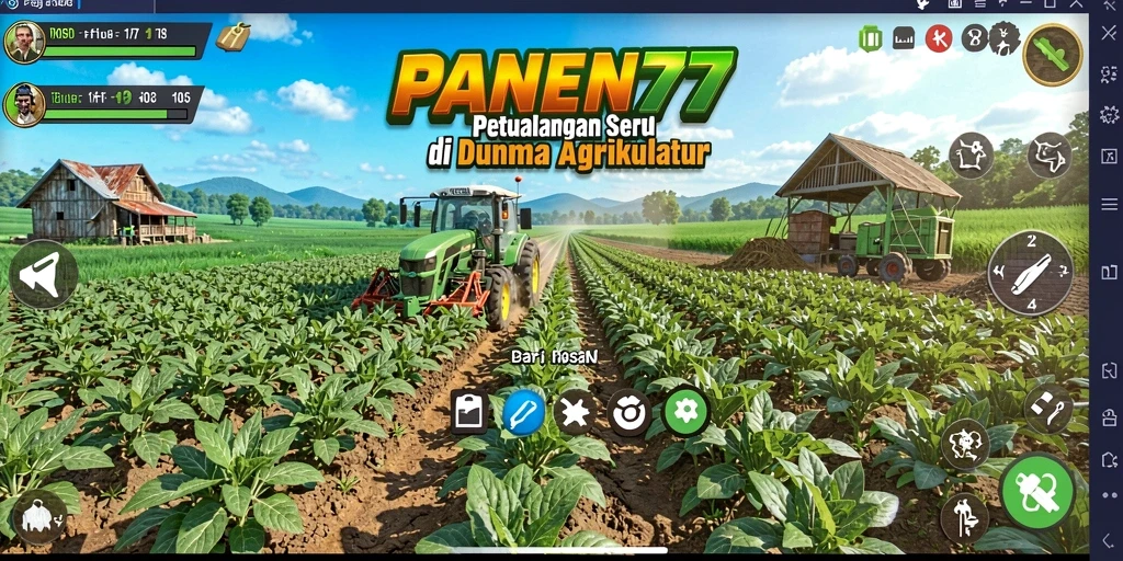 Screenshot menunjukkan petualangan seru di ladang PANEN77.