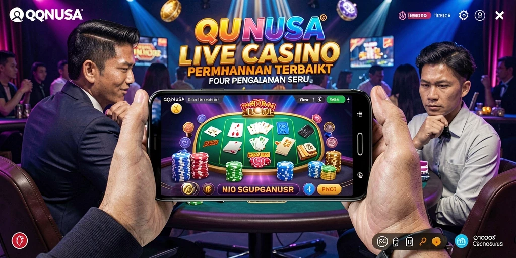 Tampilan gameplay Live Casino yang seru dan interaktif di QQNUSA.