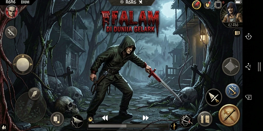 Screenshot menunjukkan suasana mencekam dalam gameplay R6R6.