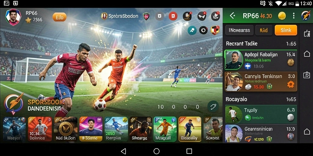 Screenshot menunjukkan antarmuka menarik dari aplikasi RP66 saat taruhan dilakukan.